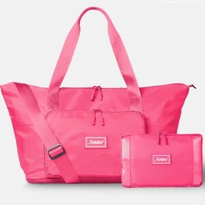 Foldie Pink Travel Tote and Pouch Set